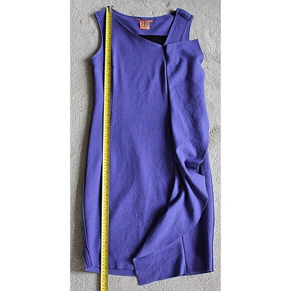 Tory Burch - Taletta Boiled Wool Ruffle Dress - Purple - Small - Picture 9 of 11